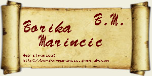 Borika Marinčić vizit kartica